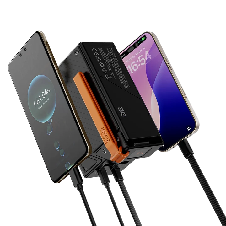 Audionic Super Charge 30 — 4-Port Power Bank with Built-In Plug