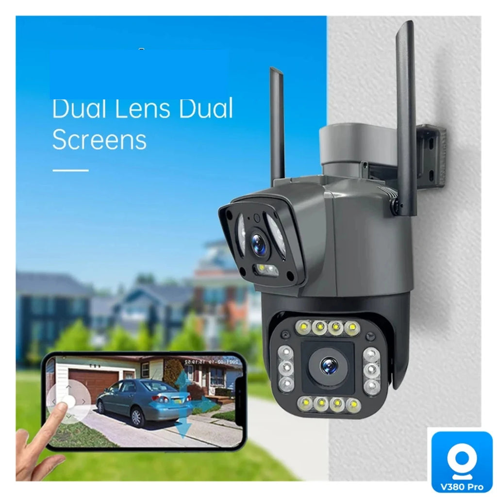 Dual Lens WiFi PTZ Camera — V380 Pro