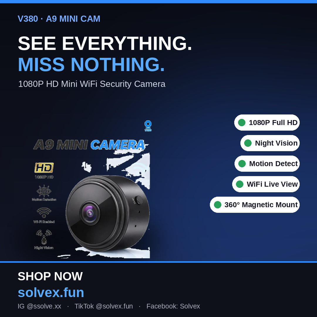 A9 Mini WiFi Camera — 1080P HD Security Cam
