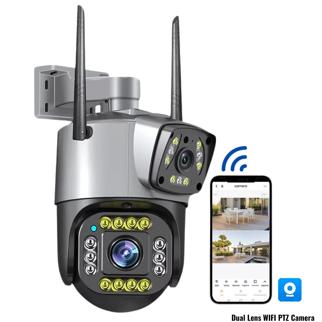 Dual Lens WiFi PTZ Camera — V380 Pro