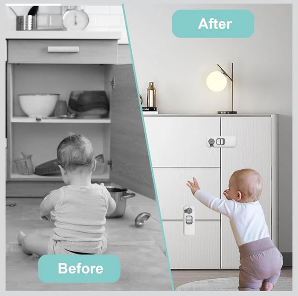 Baby Safety Lock – Self-Adhesive Rotatable Wardrobe & Cabinet Lock for Children