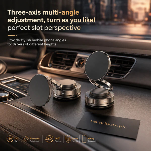 Magnetic Foldable Car Phone Holder – 360° Rotation Mount